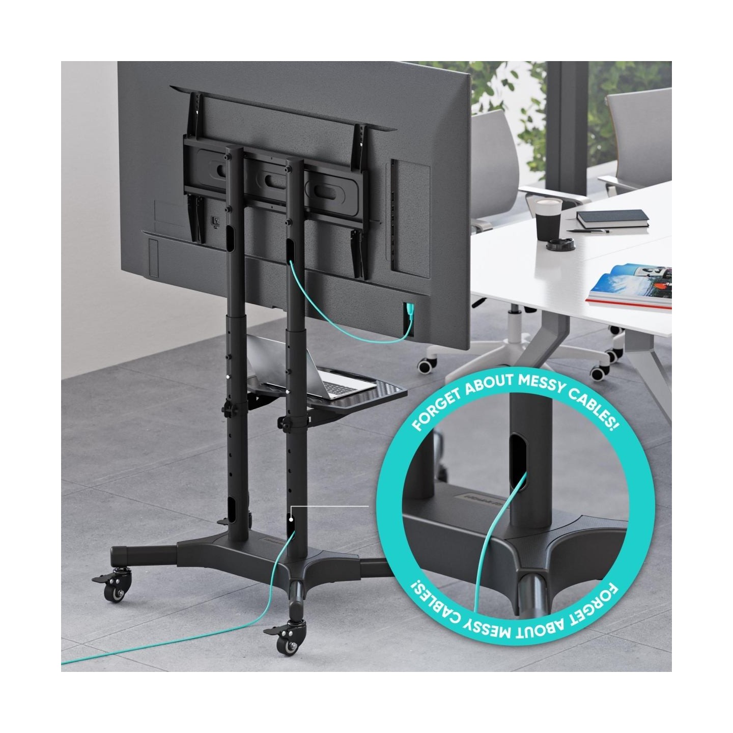 Onkron Mobile TV Stand Rolling TV Cart for 40 to 65 Inch LCD LED TV Screens, Black