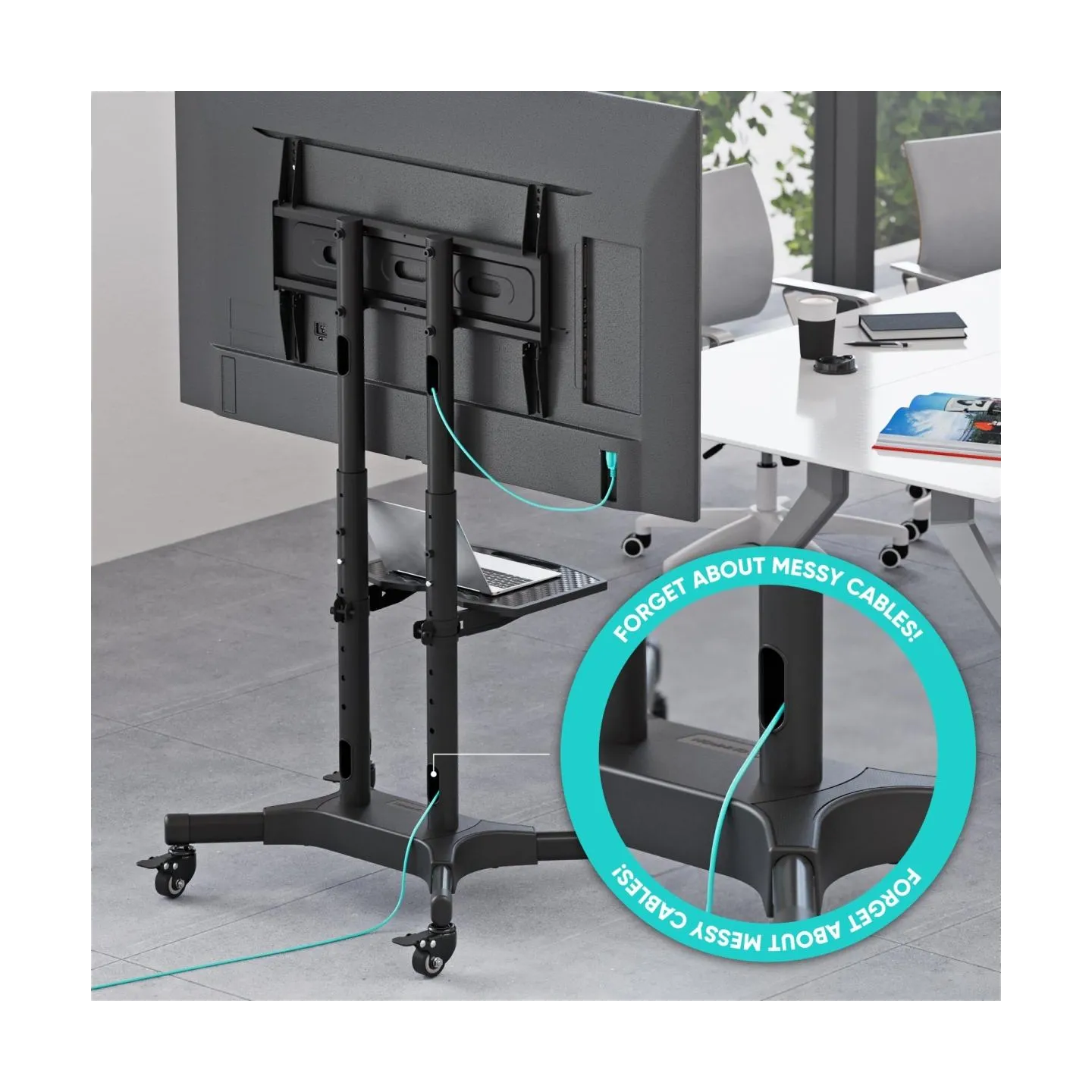 Onkron Mobile TV Stand Rolling TV Cart for 40 to 65 Inch LCD LED TV Screens, Black