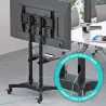 Onkron Mobile TV Stand Rolling TV Cart for 40 to 65 Inch LCD LED TV Screens, Black