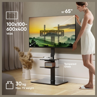 Onkron TV SET ACC FLOOR STAND /32-65"/BLACK TS5550-B ONKRON