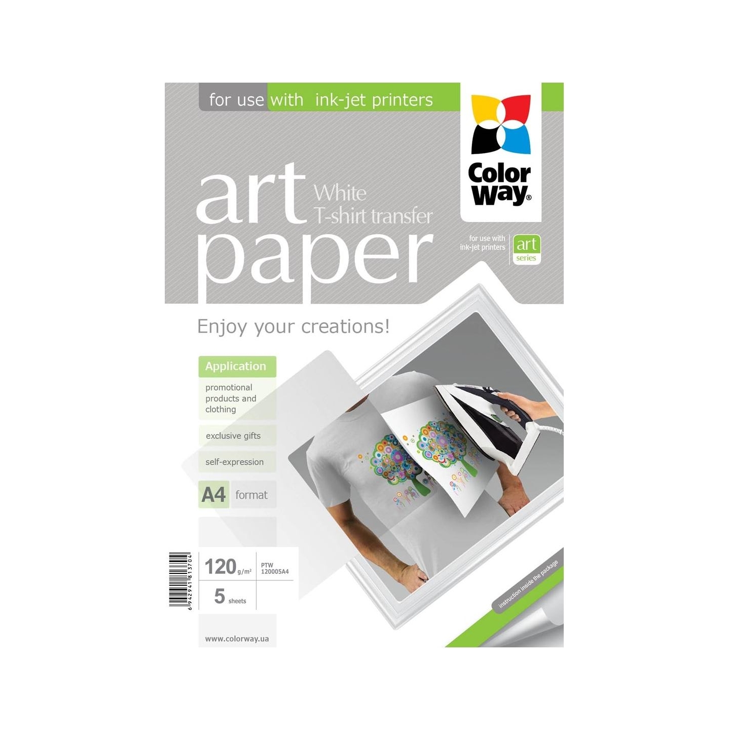 Colorway ART | Photo Paper T-shirt transfer (white) | 120 g/m² | A4