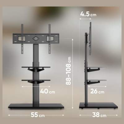 Onkron TV SET ACC FLOOR STAND /32-65"/BLACK TS5550-B ONKRON