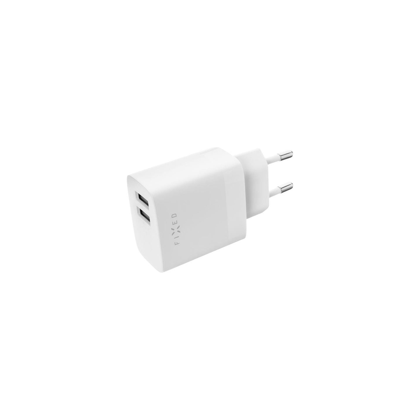 Fixed Dual USB Travel Charger 17W, White | Fixed