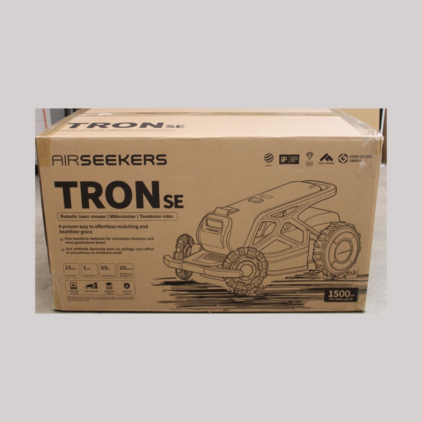 Airseekers Limited Tron SE 300° AI Vision Mulching Mower, 1500m², Ai Vision + NRTK | 10 Ah | DAMAGED PACKAGING, USED, DIRTY AND 