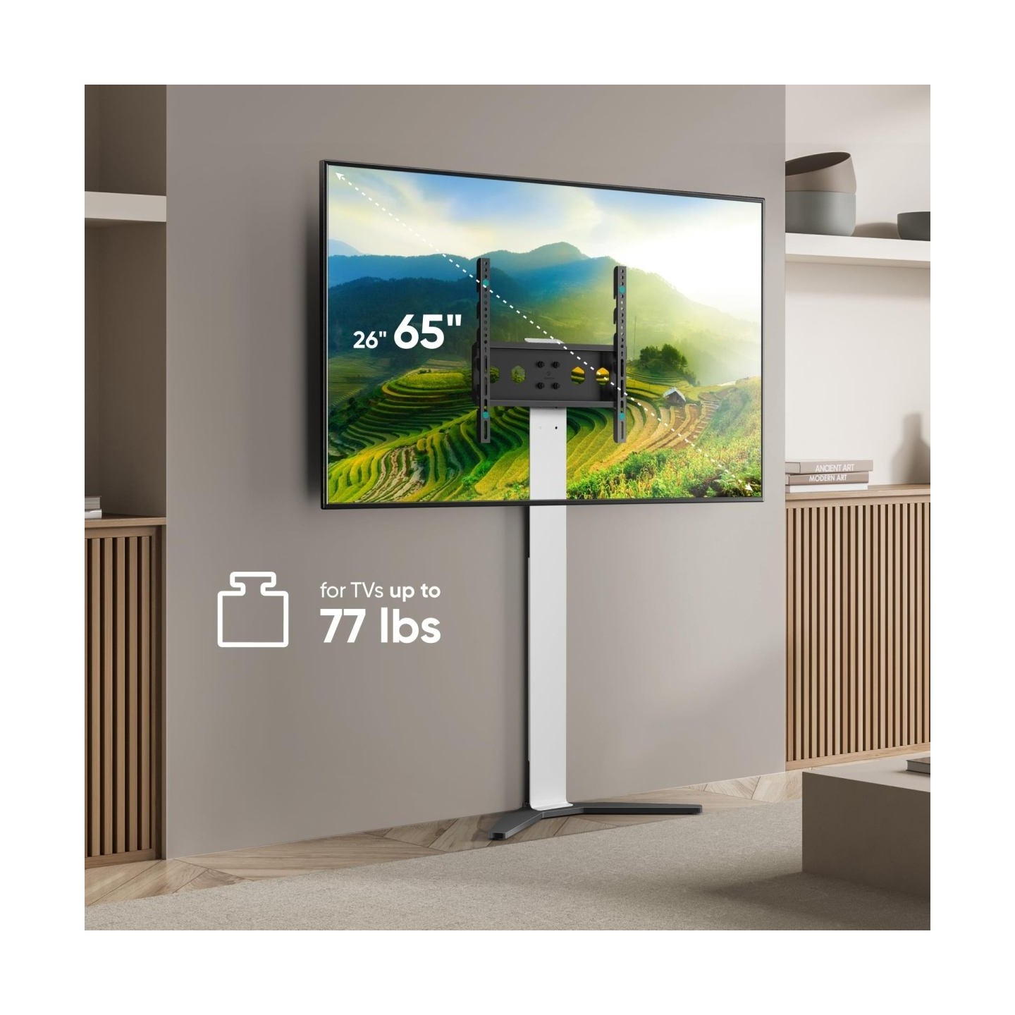 Onkron TV SET ACC FLOOR STAND /26-65"/WHITE TS1140-W ONKRON