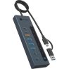 Raidsonic 9-in-1 hub with Power Delivery and Type-C/Type-A host connection | IB-HUB1743-CPD