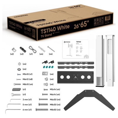 Onkron TV SET ACC FLOOR STAND /26-65"/WHITE TS1140-W ONKRON