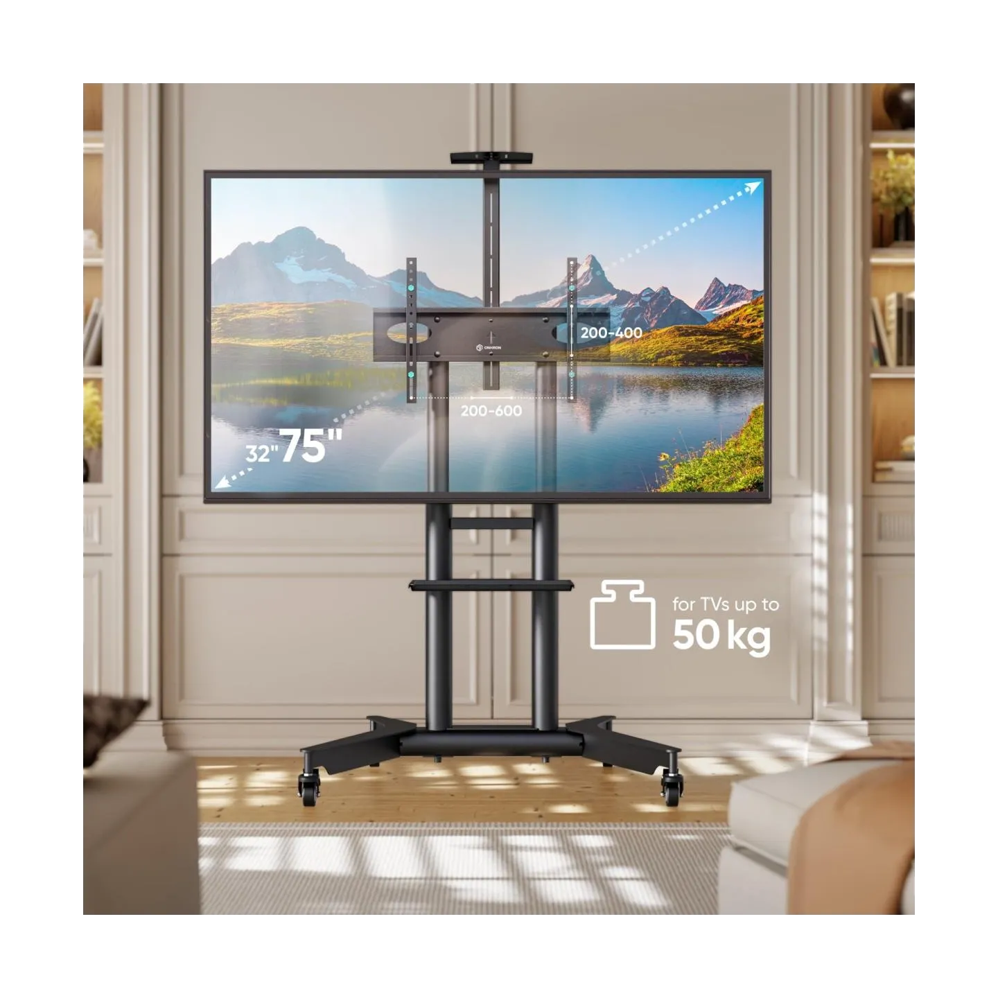 Onkron TV SET ACC MOBILE STAND/32-75"/BLACK TS1571-B ONKRON