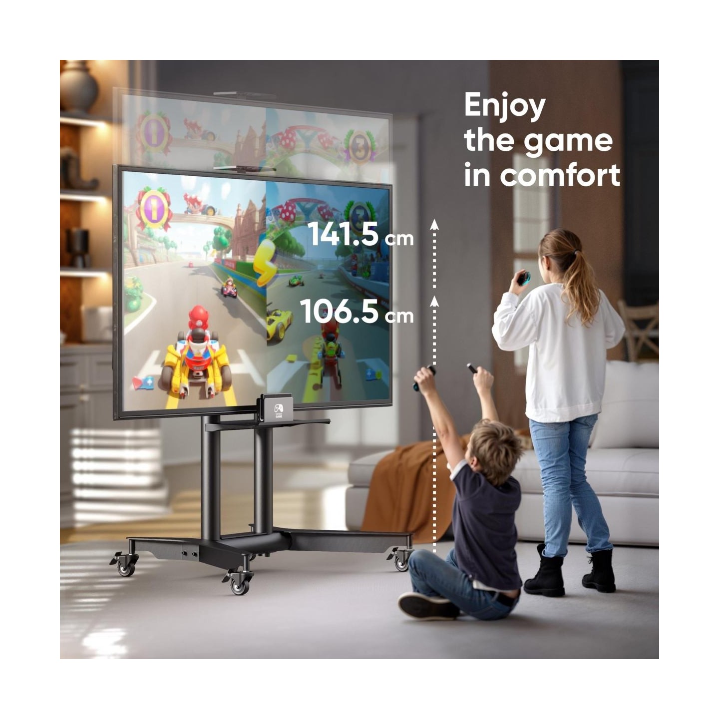 Onkron Mobile TV stand for 32"-75" up to 50 kg, black