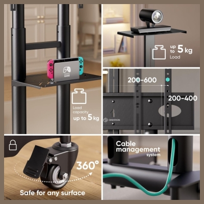 Onkron TV SET ACC MOBILE STAND/32-75"/BLACK TS1571-B ONKRON