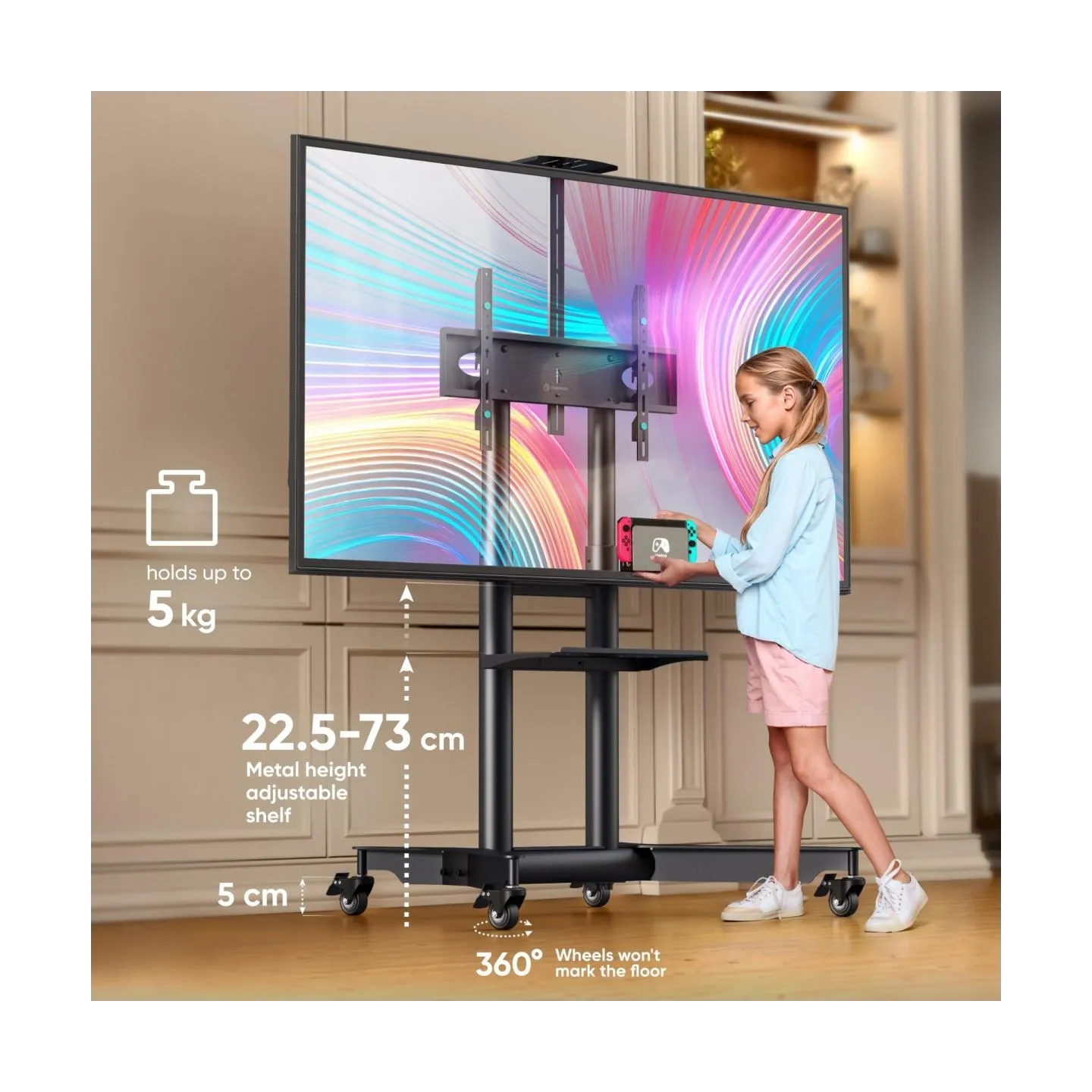 Onkron TV SET ACC MOBILE STAND/32-75"/BLACK TS1571-B ONKRON