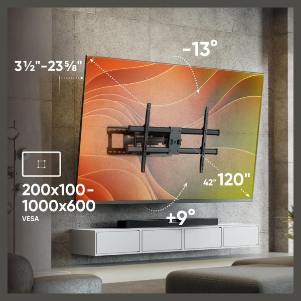 Onkron TV SET ACC WALL MOUNT/42-120"/BLACK M10-B ONKRON