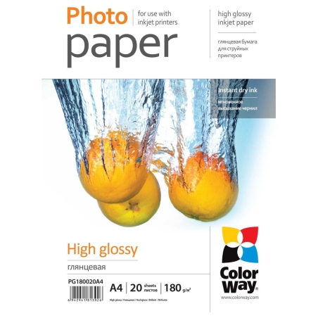 Colorway Photo Paper 20 pcs. | PG180020A4 | Glossy | White | 180 g/m² | A4
