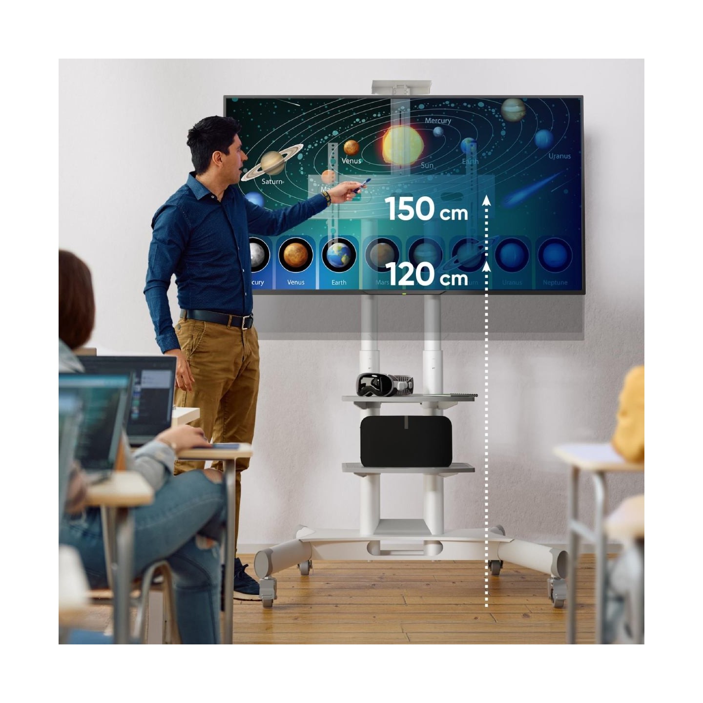 Onkron TV SET ACC MOBILE STAND/40-70"/WHITE TS1552-W ONKRON