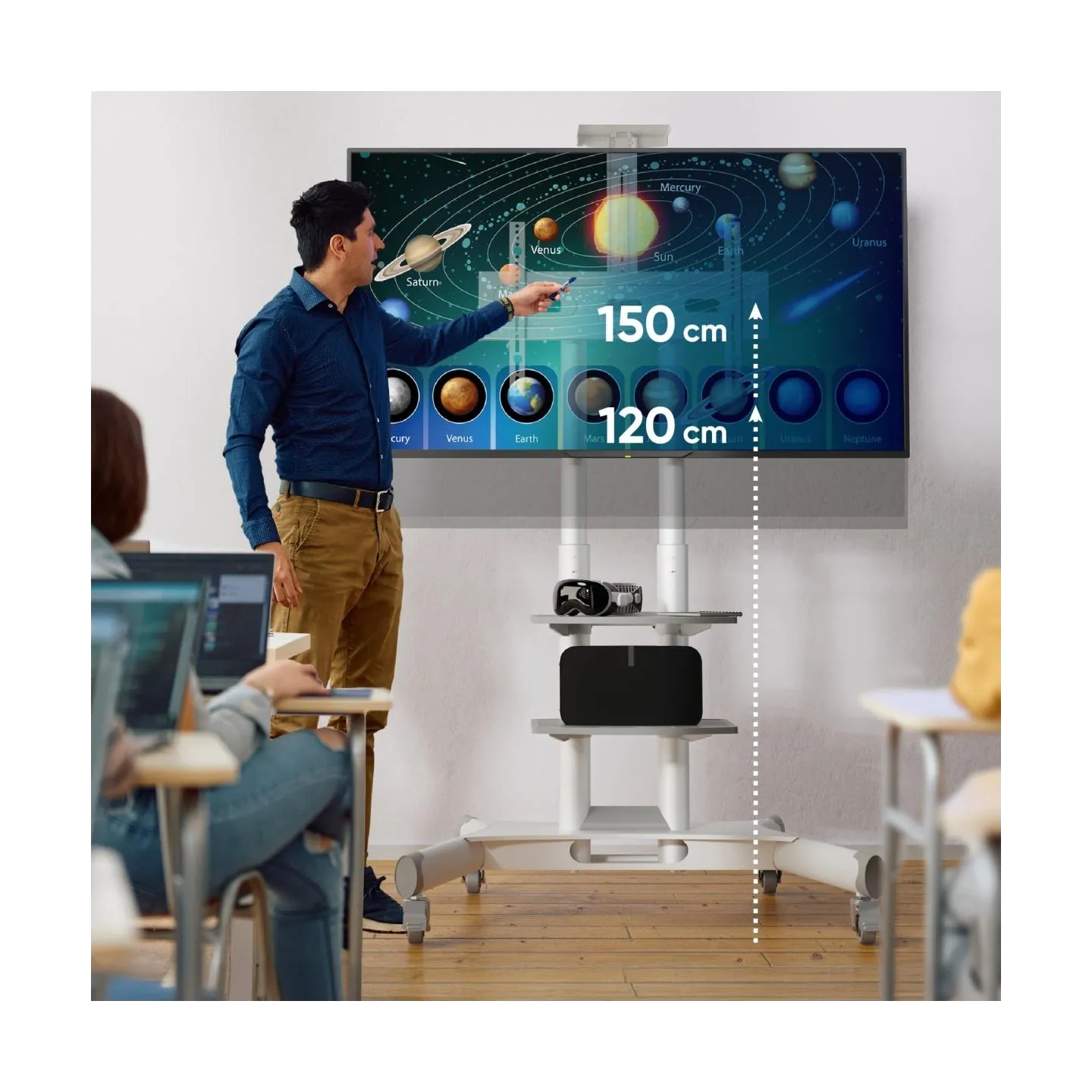 Onkron TV SET ACC MOBILE STAND/40-70"/WHITE TS1552-W ONKRON