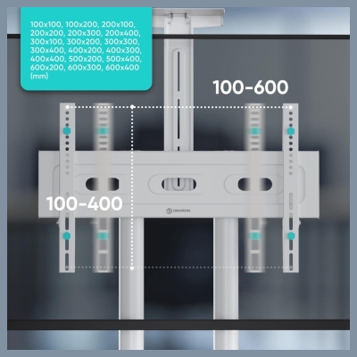 Onkron TV SET ACC MOBILE STAND/40-70"/WHITE TS1552-W ONKRON