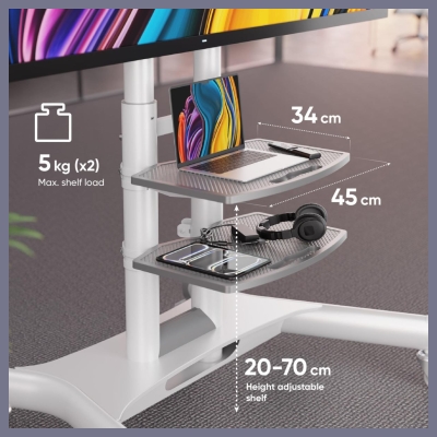 Onkron TV SET ACC MOBILE STAND/40-70"/WHITE TS1552-W ONKRON