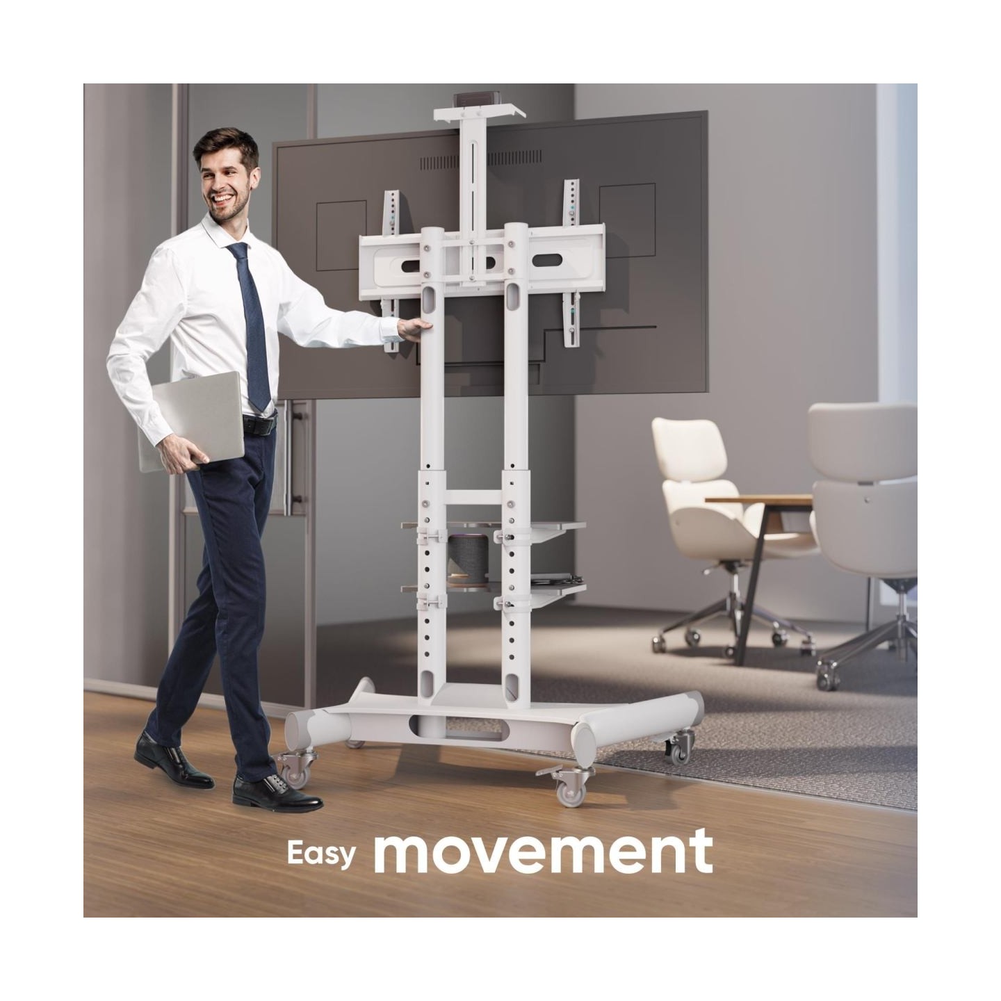 Onkron TV SET ACC MOBILE STAND/40-70"/WHITE TS1552-W ONKRON