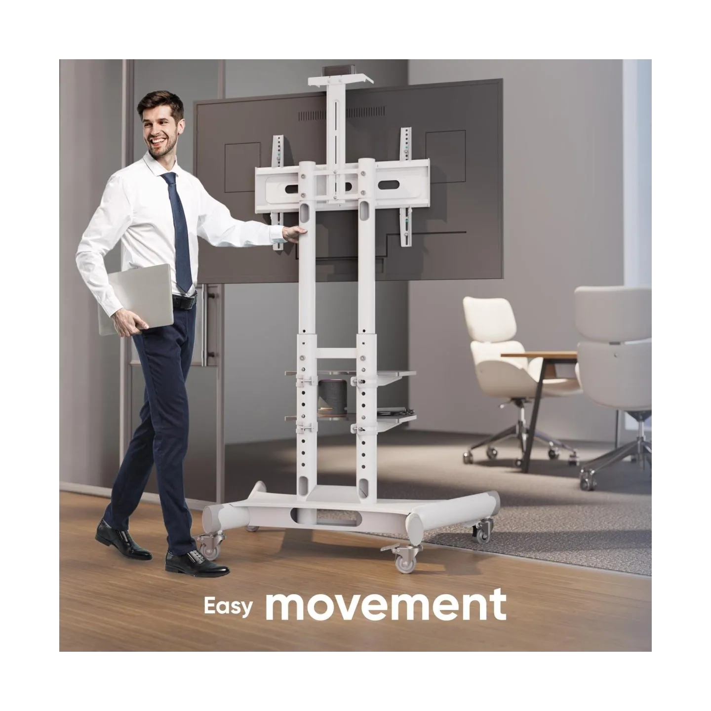 Onkron TV SET ACC MOBILE STAND/40-70"/WHITE TS1552-W ONKRON