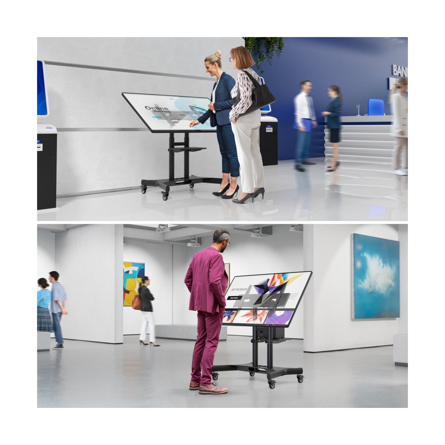 Onkron TV SET ACC MOBILE STAND/32-70"/BLACK TS1350-B ONKRON