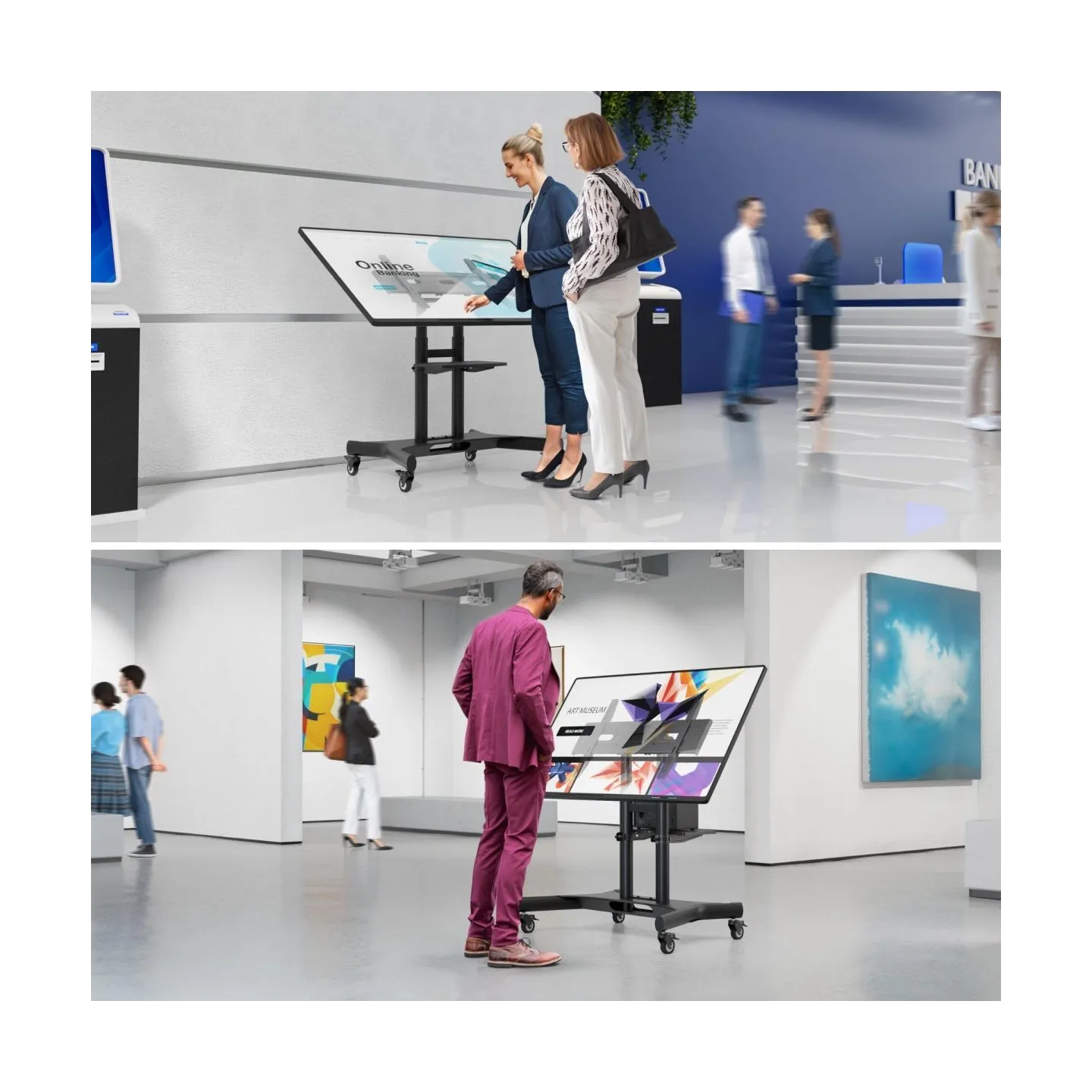 Onkron TV SET ACC MOBILE STAND/32-70"/BLACK TS1350-B ONKRON