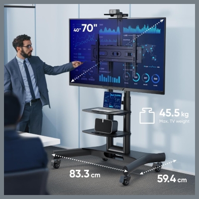 Onkron TV SET ACC MOBILE STAND/40-70"/BLACK TS1552-B ONKRON