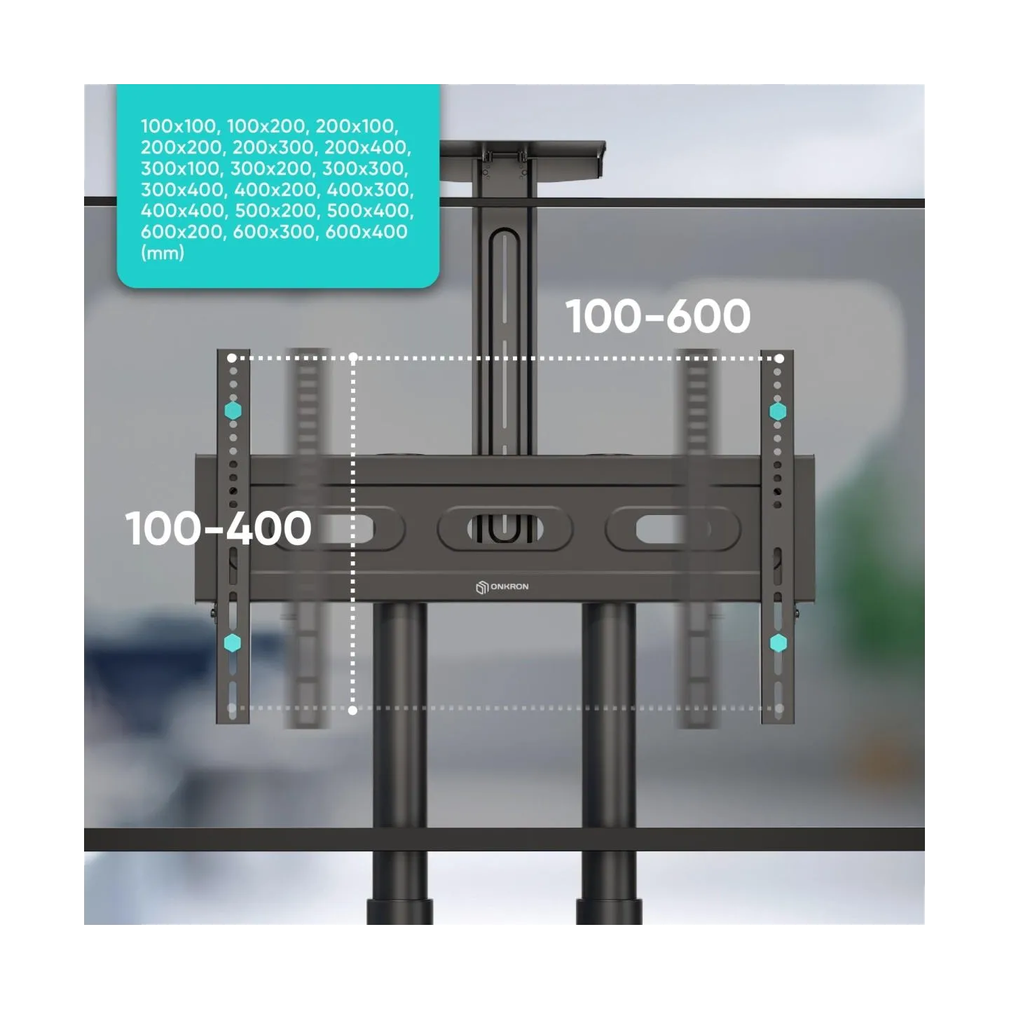 Onkron TV SET ACC MOBILE STAND/40-70"/BLACK TS1552-B ONKRON