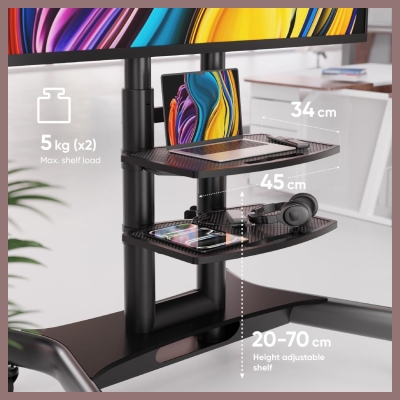 Onkron TV SET ACC MOBILE STAND/40-70"/BLACK TS1552-B ONKRON