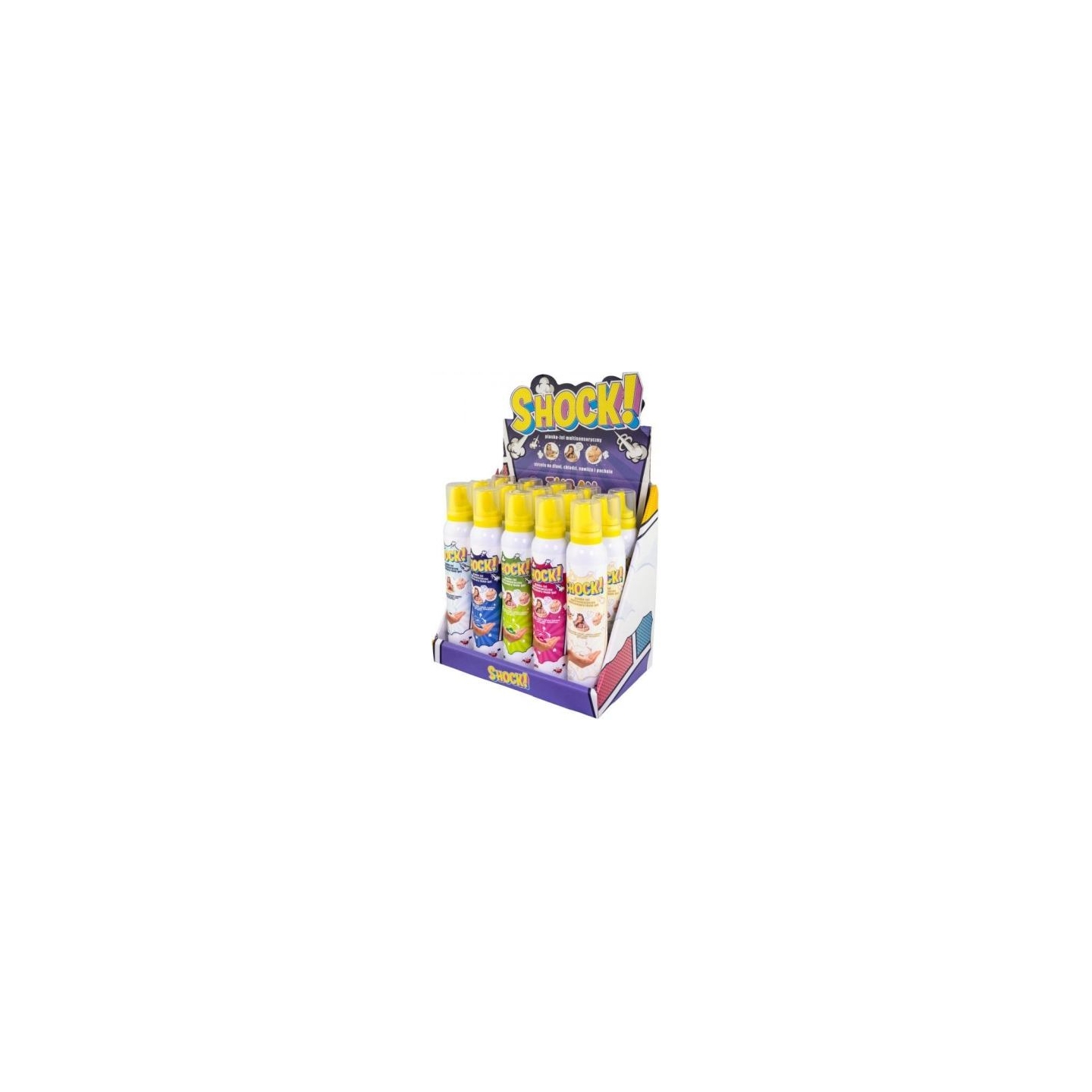 Tuban SHOCK Foam-zel 200ml display 15 pieces mix