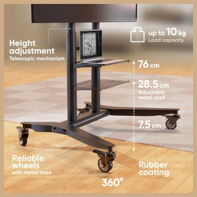 Onkron TV SET ACC MOBILE STAND/55-90"/BLACK TS1871-B ONKRON