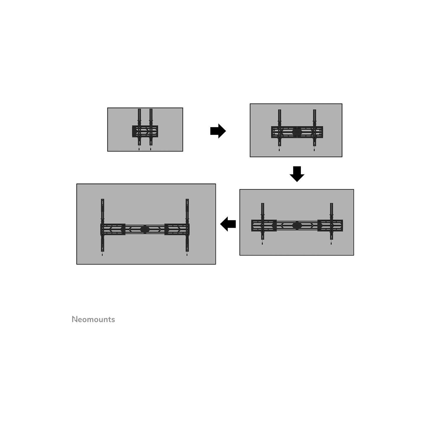 Neomounts Wall mount 55-110 inches WL35S-950BL19 100x100-1500x900 160kg w:0-9cm