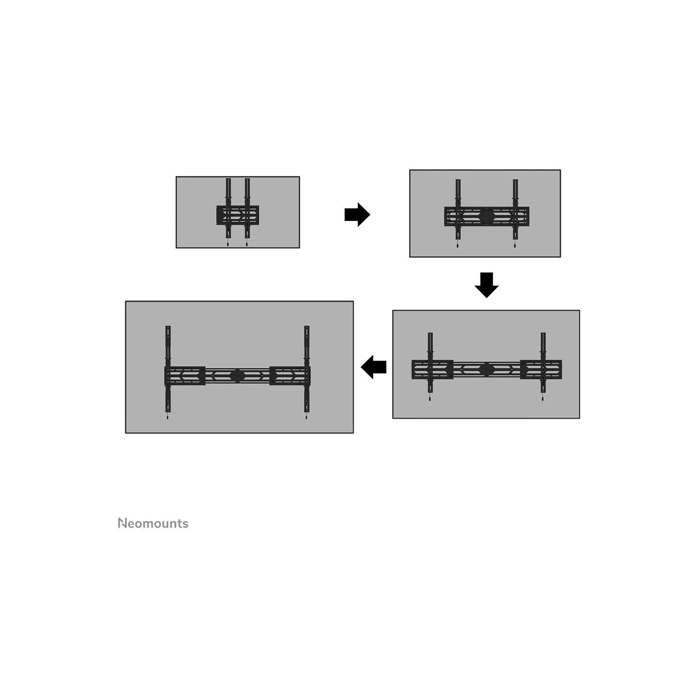 Neomounts Wall mount | WL35S-950BL19 | Tilt, Height adjustment, Width adjustment, Rotate | 55-115 " | Maximum weight (capacity) 