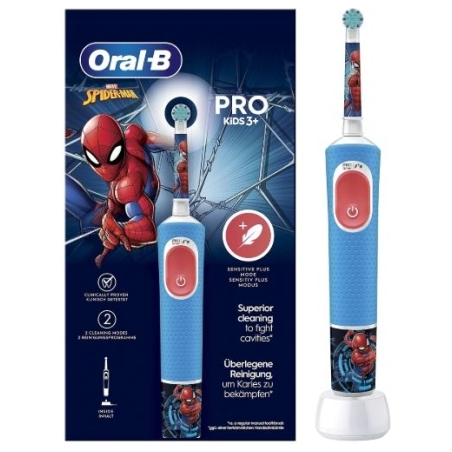Oral-B | Electric Toothbrush | Vitality PRO Kids Spiderman | Rechargeable | For kids | Number of brush heads included 1 | Number