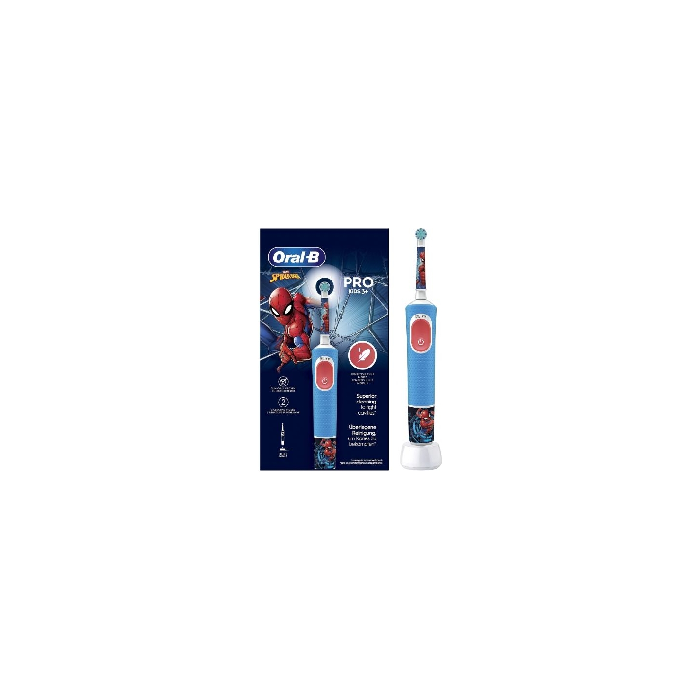 Oral-B | Electric Toothbrush | Vitality PRO Kids Spiderman | Rechargeable | For kids | Number of brush heads included 1 | Number