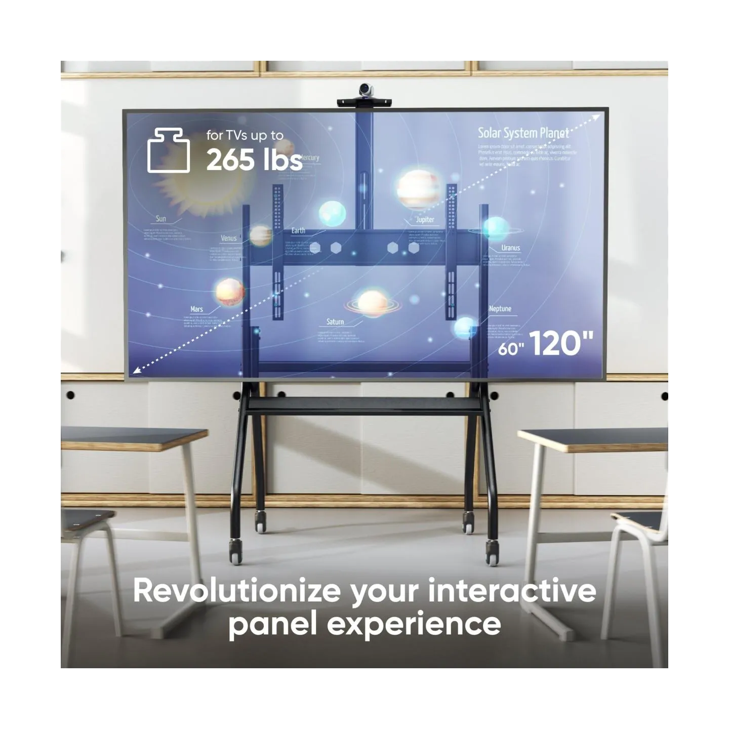 Onkron TV SET ACC MOBILE STAND/60-120" BLACK TS2080-B ONKRON