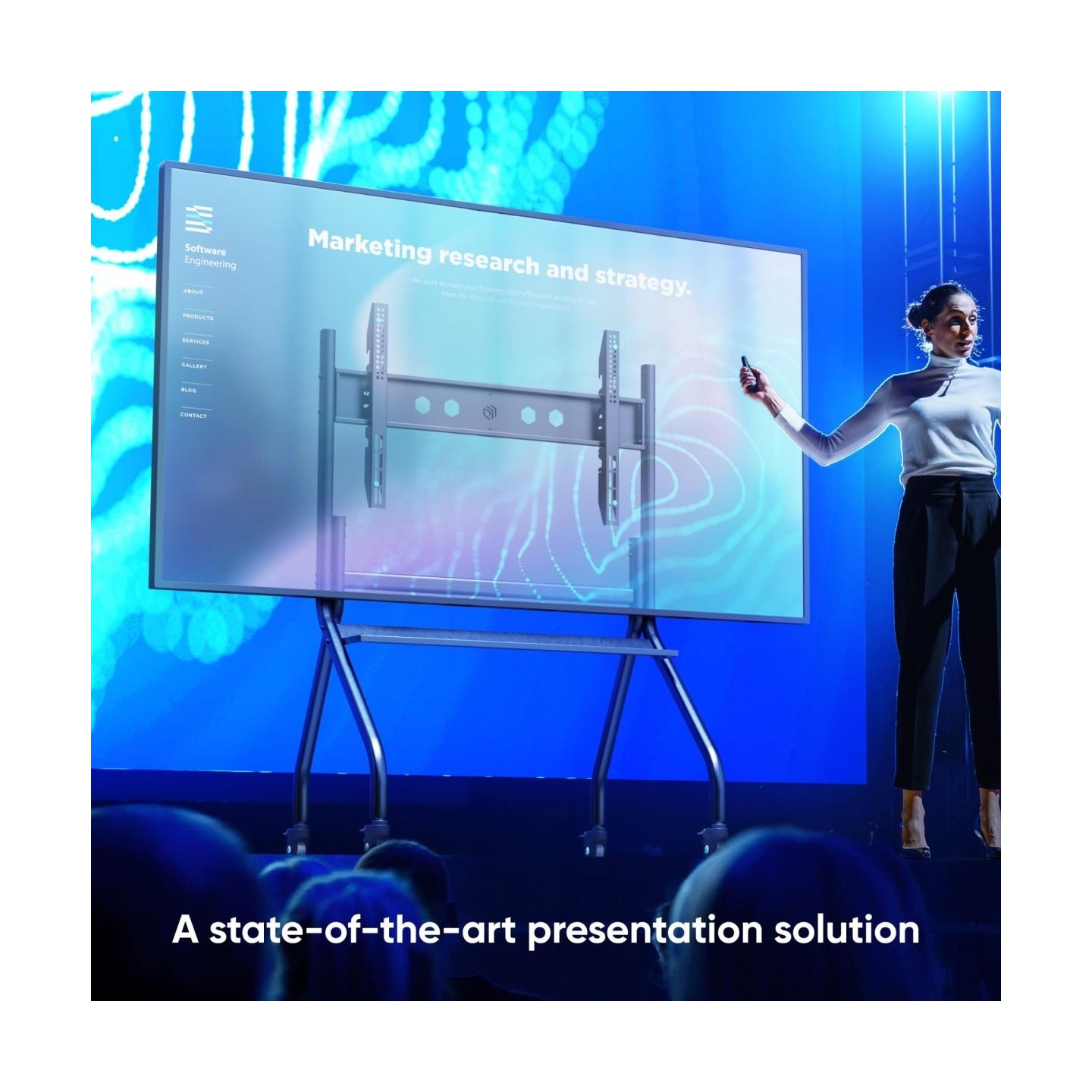 Onkron TV SET ACC MOBILE STAND/60-120" BLACK TS2080-B ONKRON