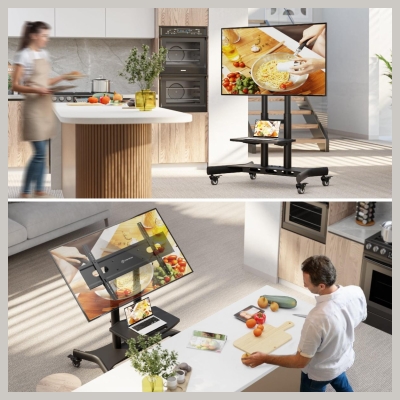 Onkron TV SET ACC MOBILE STAND/50-83"/BLACK TS1380-B ONKRON