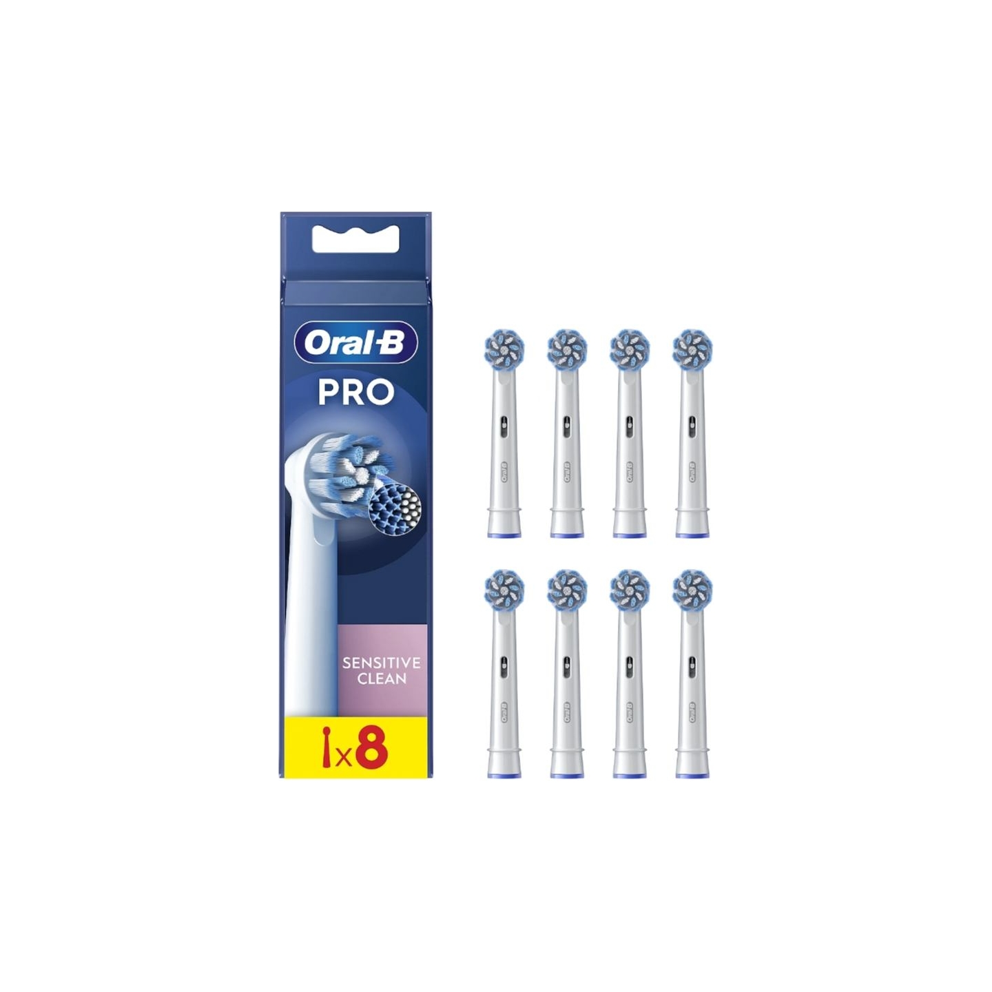 Oral-B | Replaceable toothbrush heads | EB60X-8 Sensitive Clean Pro | Heads | For adults | Number of brush heads included 8 | Wh