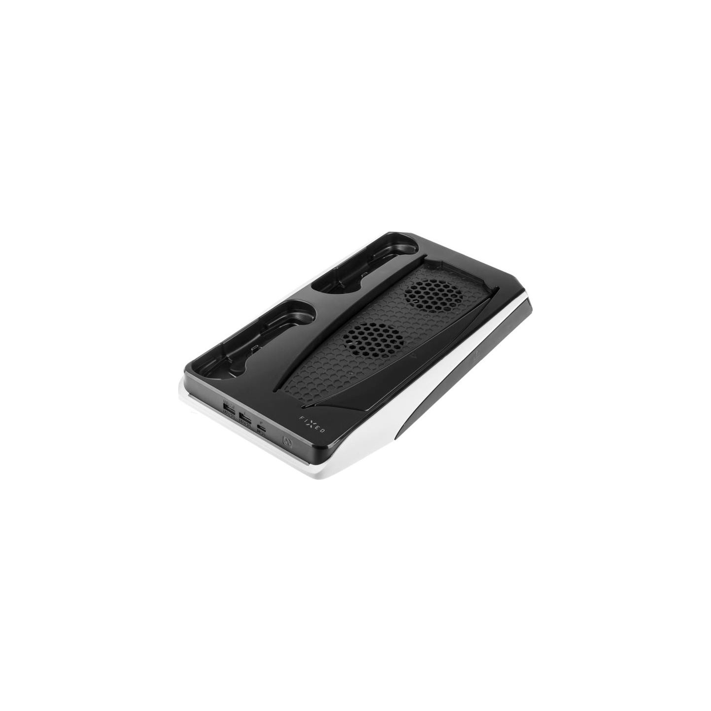 Fixed Multifunctional Station for PlayStation 5 with Cooling and Charging for two DualSense Controllers | FIXPS5-MCS-BW