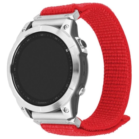 Fixed | Sporty Strap for Garmin QuickFit 22mm | 160-210 mm | Red | Nylon