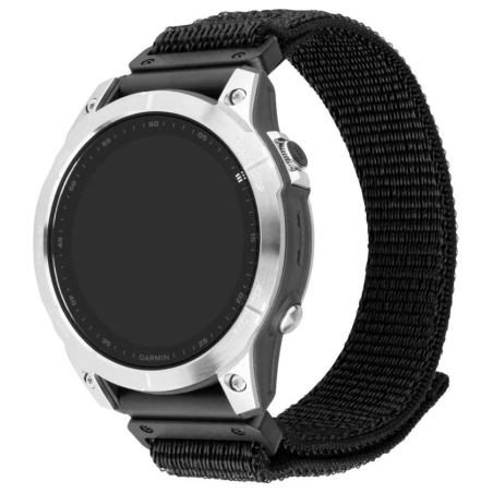 Fixed | Sporty Strap for Garmin QuickFit 26mm | 160-210 | Black | Nylon