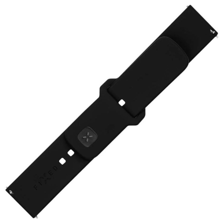 Fixed | Sporty Strap Set with Quick Release 22mm for smartwatch | 160-235 mm | Black | Silicone