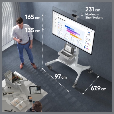 Onkron TV SET ACC MOBILE STAND/50-86"/WHITE TS1881-W ONKRON