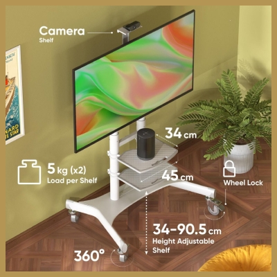 Onkron TV SET ACC MOBILE STAND/50-86"/WHITE TS1881-W ONKRON