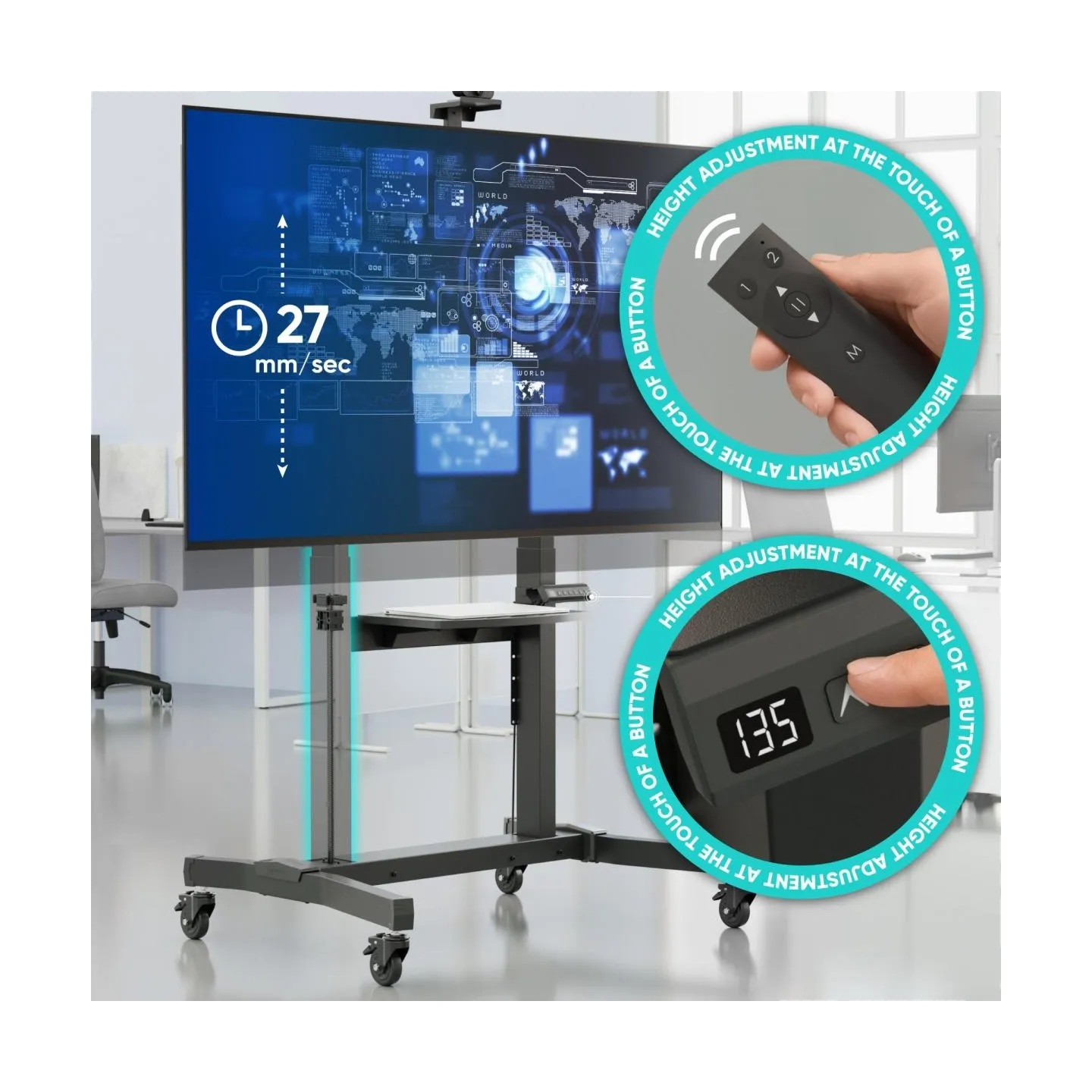 Onkron TV SET ACC MOTOR. MOBILE STAND/50-100" BLACK TS1991E-B ONKRON