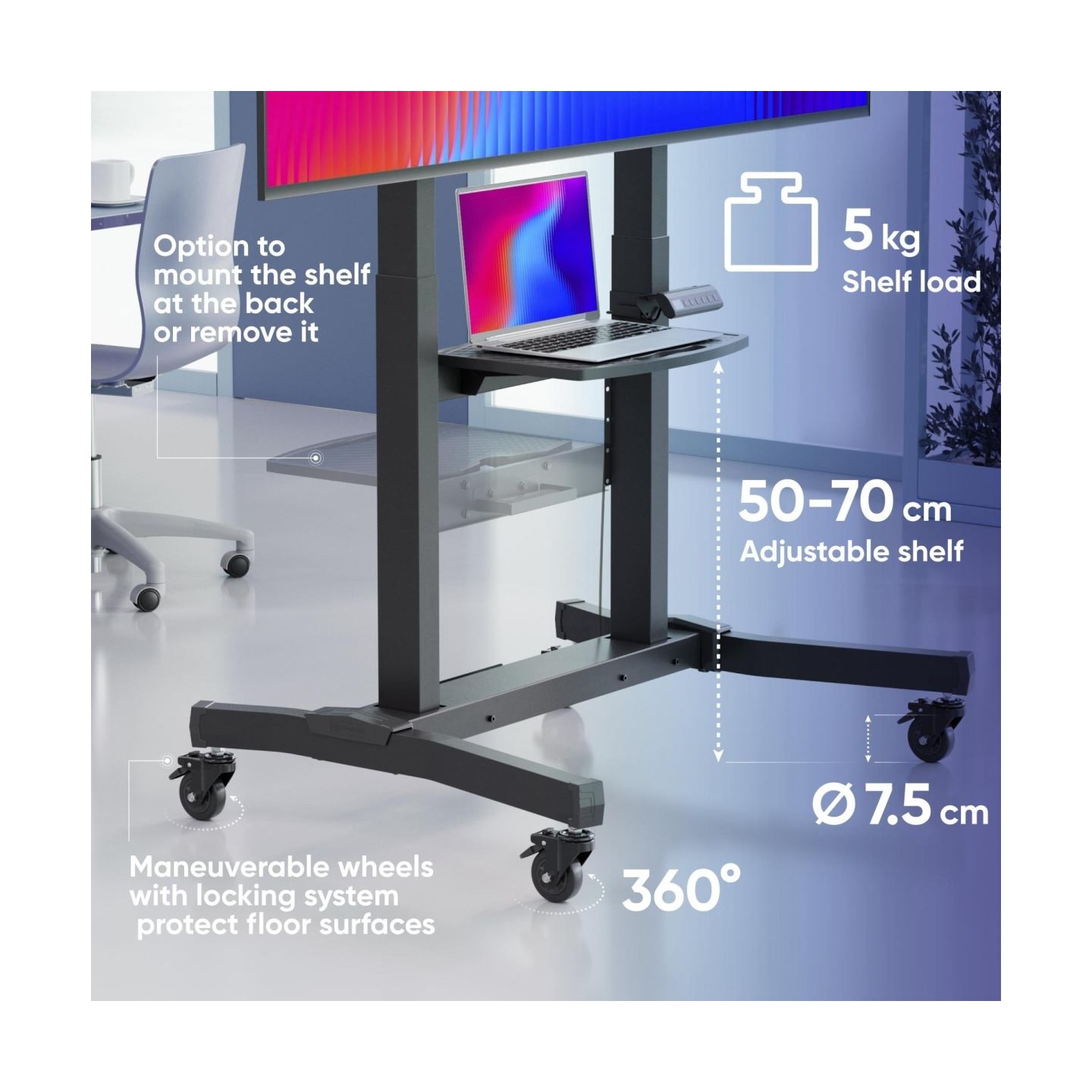 Onkron TV SET ACC MOTOR. MOBILE STAND/50-100" BLACK TS1991E-B ONKRON