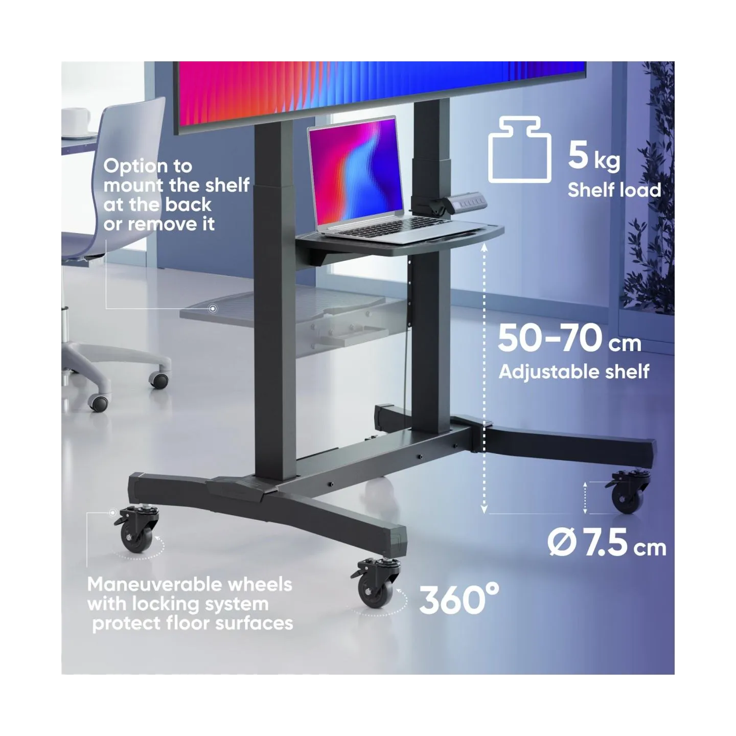 Onkron TV SET ACC MOTOR. MOBILE STAND/50-100" BLACK TS1991E-B ONKRON