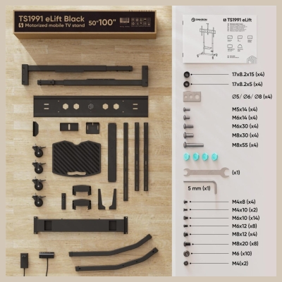Onkron TV SET ACC MOTOR. MOBILE STAND/50-100" BLACK TS1991E-B ONKRON