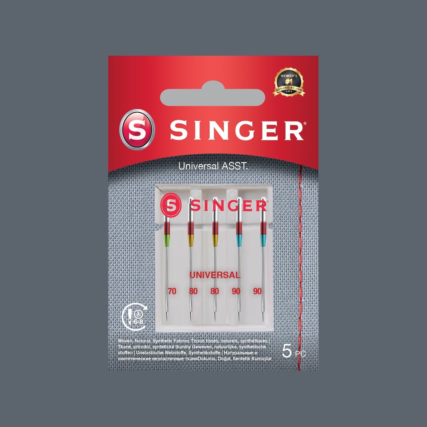 Singer | Universal Needle ASST 5PK for Woven Fabrics