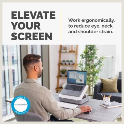 Fellowes | Breyta 2in1 Laptop Carry Case/Laptop Riser | White | 384 x 308 x 89 mm